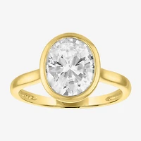 E-F / Vs1-Vs2 Womens 3 CT. T.W. Lab Grown White Diamond 14K Gold Oval Solitaire Engagement Ring
