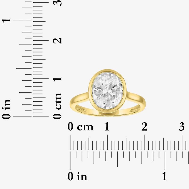 E-F / Vs1-Vs2 Womens 3 CT. T.W. Lab Grown White Diamond 14K Gold Oval Solitaire Engagement Ring