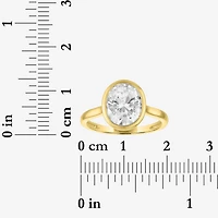 E-F / Vs1-Vs2 Womens 3 CT. T.W. Lab Grown White Diamond 14K Gold Oval Solitaire Engagement Ring
