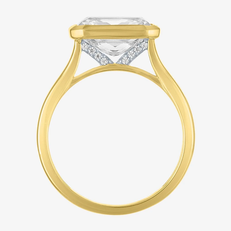 E-F / Vs1-Vs2 Womens 3 CT. T.W. Lab Grown White Diamond 14K Gold Rectangular Solitaire Engagement Ring