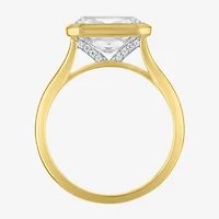 E-F / Vs1-Vs2 Womens 3 CT. T.W. Lab Grown White Diamond 14K Gold Rectangular Solitaire Engagement Ring