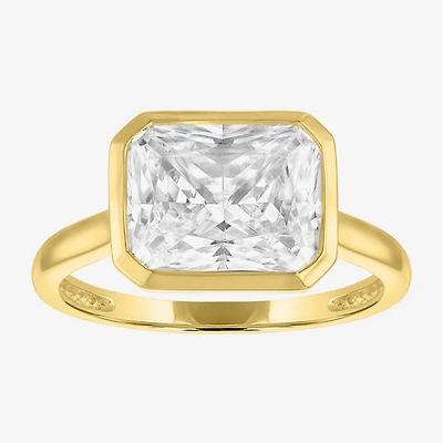 E-F / Vs1-Vs2 Womens 3 CT. T.W. Lab Grown White Diamond 14K Gold Rectangular Solitaire Engagement Ring