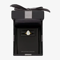 (E-F / Vs1-Vs2) Womens 3 CT. T.W. Lab Grown White Diamond 14K Gold Pear Solitaire Engagement Ring