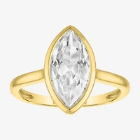 (E-F / Vs1-Vs2) Womens 3 CT. T.W. Lab Grown White Diamond 14K Gold Marquise Solitaire Engagement Ring