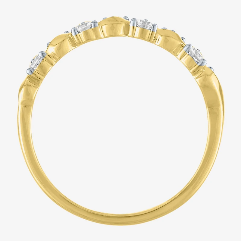 G-H / Si2-I1 Womens 3.5MM 1/4 CT. T.W. Lab Grown White Diamond 10K Gold Wedding Band