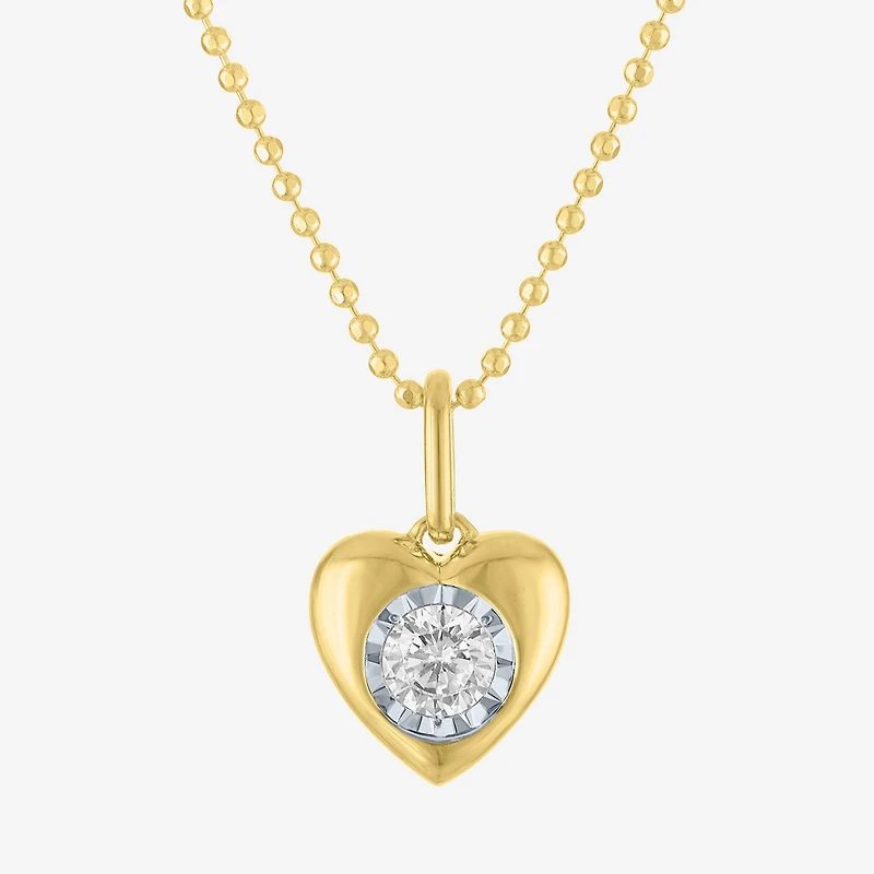 Yes, Please! (G-H / Si2-I1) Womens 1/5 CT. Lab Grown White Diamond Sterling Silver Heart Pendant