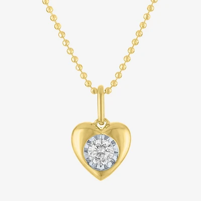 Yes, Please! (G-H / Si2-I1) Womens 1/5 CT. Lab Grown White Diamond Sterling Silver Heart Pendant