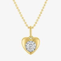 Yes, Please! (G-H / Si2-I1) Womens 1/5 CT. Lab Grown White Diamond Sterling Silver Heart Pendant