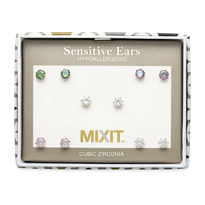 Mixit Womens Hypoallergenic 5 Pair Earring Set
