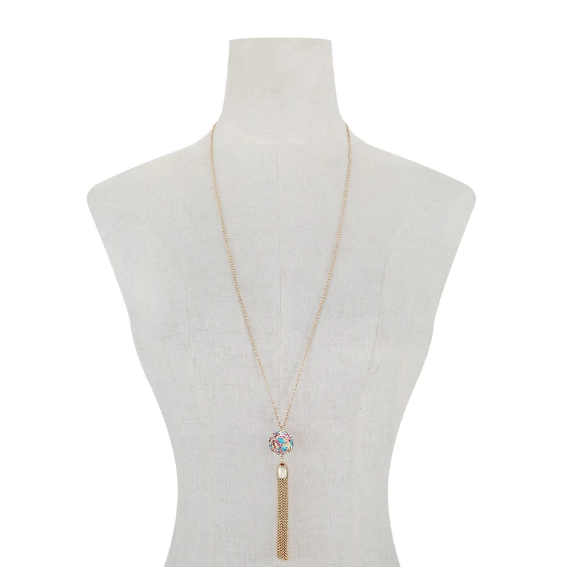 Monet Jewelry Womens Pink 32 Inch Pendant Necklace