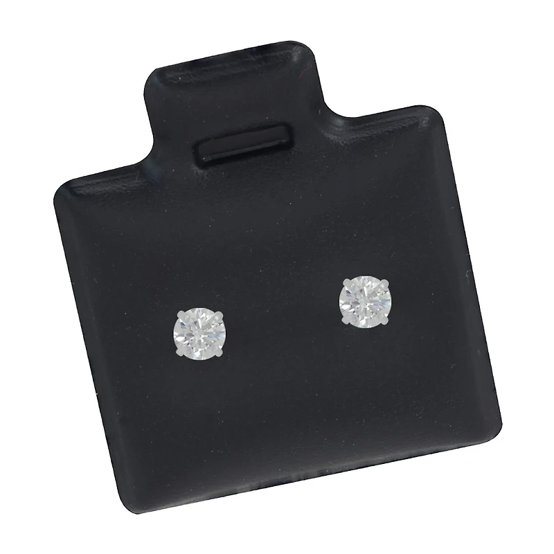 Cubic Zirconia 14K Gold 9mm Stud Earrings