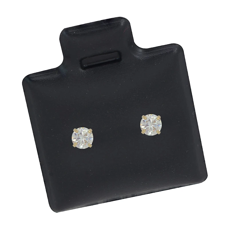 Cubic Zirconia 14K Gold 9mm Stud Earrings