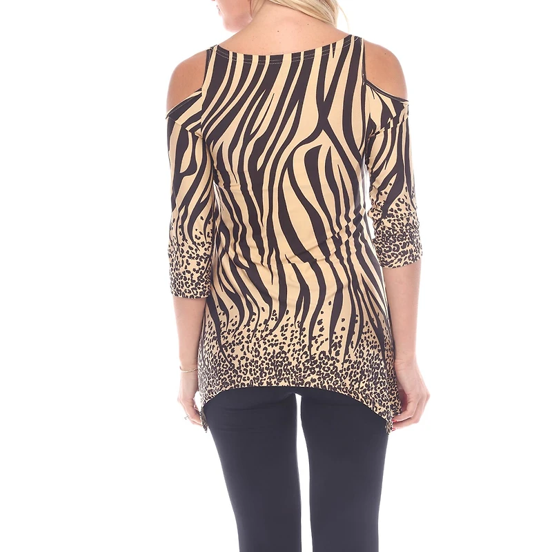 White Mark Plus Maternity Womens Scoop Neck 3/4 Sleeve Tunic Top