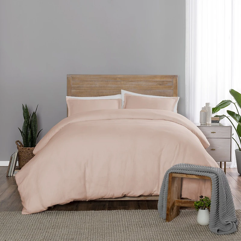 Vue Lark Solid 3pc Cotton Duvet Set