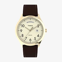 Timex Easy Reader Mens Brown Leather Strap Watch Tw2w684009j