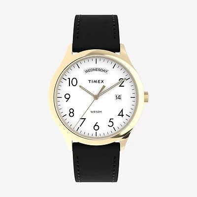 Timex Easy Reader Mens Black Leather Strap Watch Tw2w685009j