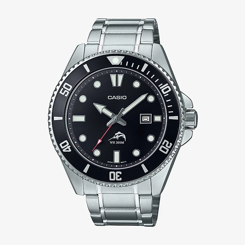 Casio Mens Silver Tone Stainless Steel Bracelet Watch Mdv-106dd-1a1vcf