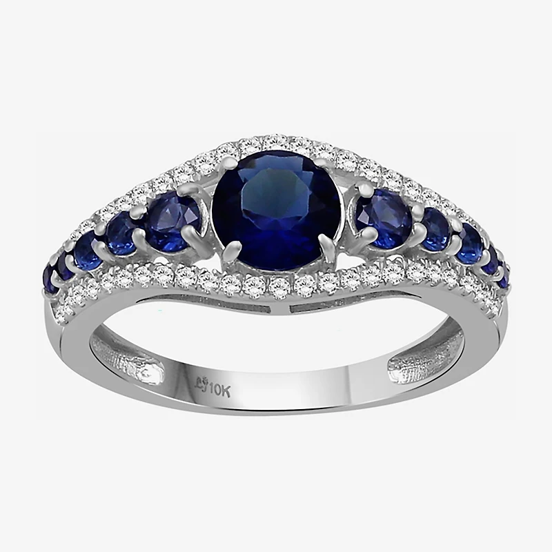 Womens Gemstone & 1/4 CT. T.W. Lab-Grown Diamond 10K Gold Cocktail Ring