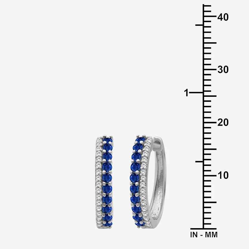 Womens Diamond Accent Gemstone 10K Gold 17.8mm Hoop Earrings