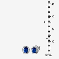 Gemstone & 3/8 CT. T.W. Natural Diamond 10K Gold 7.7mm Stud Earrings