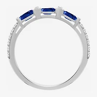 Womens 2MM Gemstone & 1/6 CT. T.W. Natural Diamond 10K Gold Band