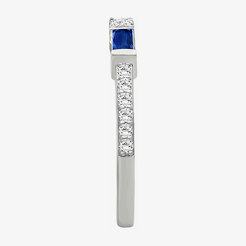 Womens 2MM Gemstone & 1/6 CT. T.W. Natural Diamond 10K Gold Band