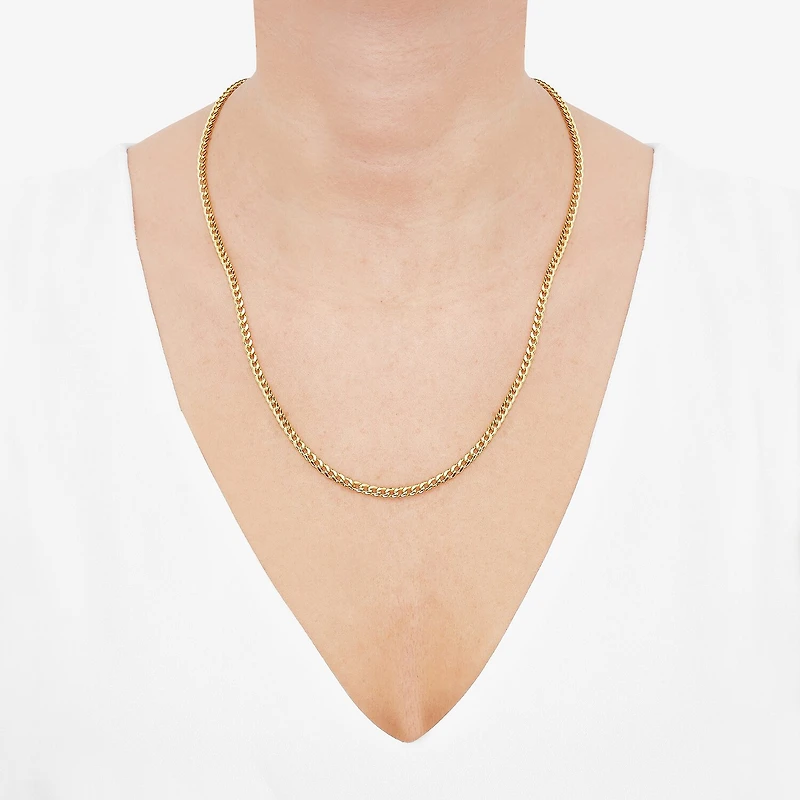 Made in Italy Unisex Adult 10K Gold 22 Inch Curb Chain Necklace