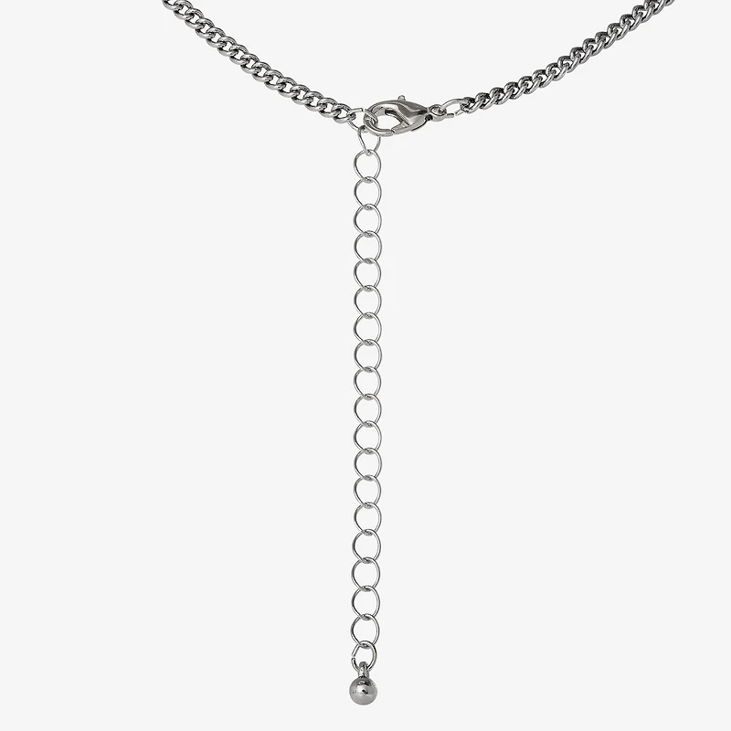 JS Jessica Simpson Silver Tone Pendant Necklace & Stud Earring Womens Multi Color Glass Heart 3-pc. Jewelry Set