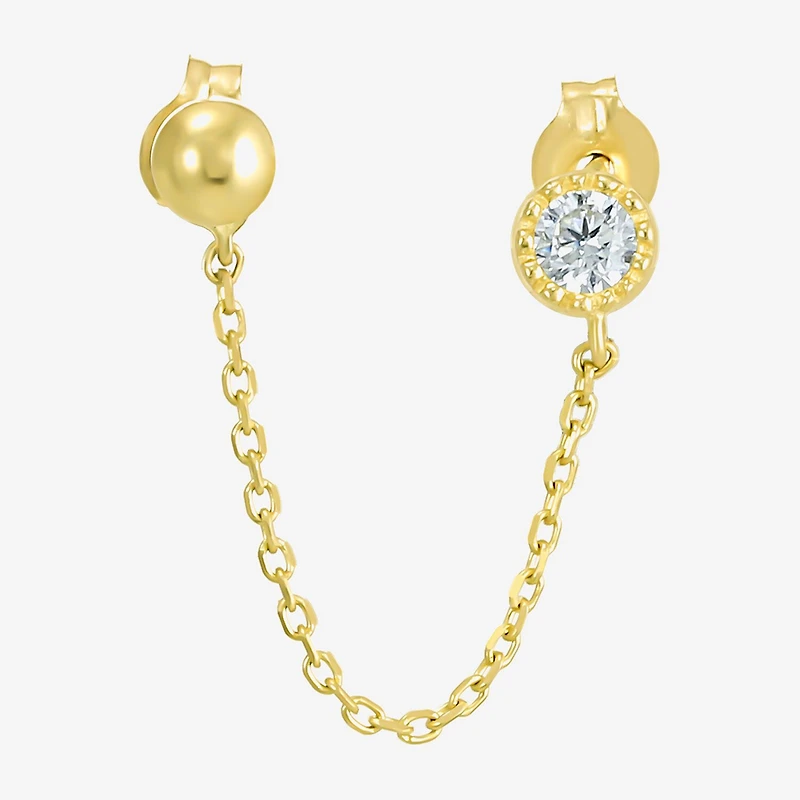 Gold Addiction Womens Cubic Zirconia 10K Gold 2 Pair Earring Set