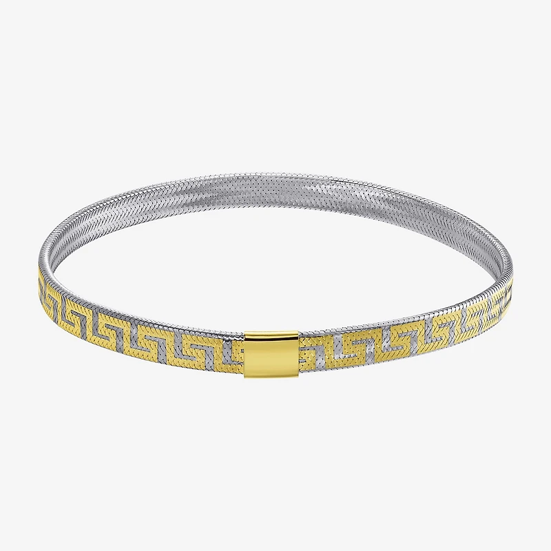 Made in Italy Womens 10K Two Tone Gold Stretch Bracelet