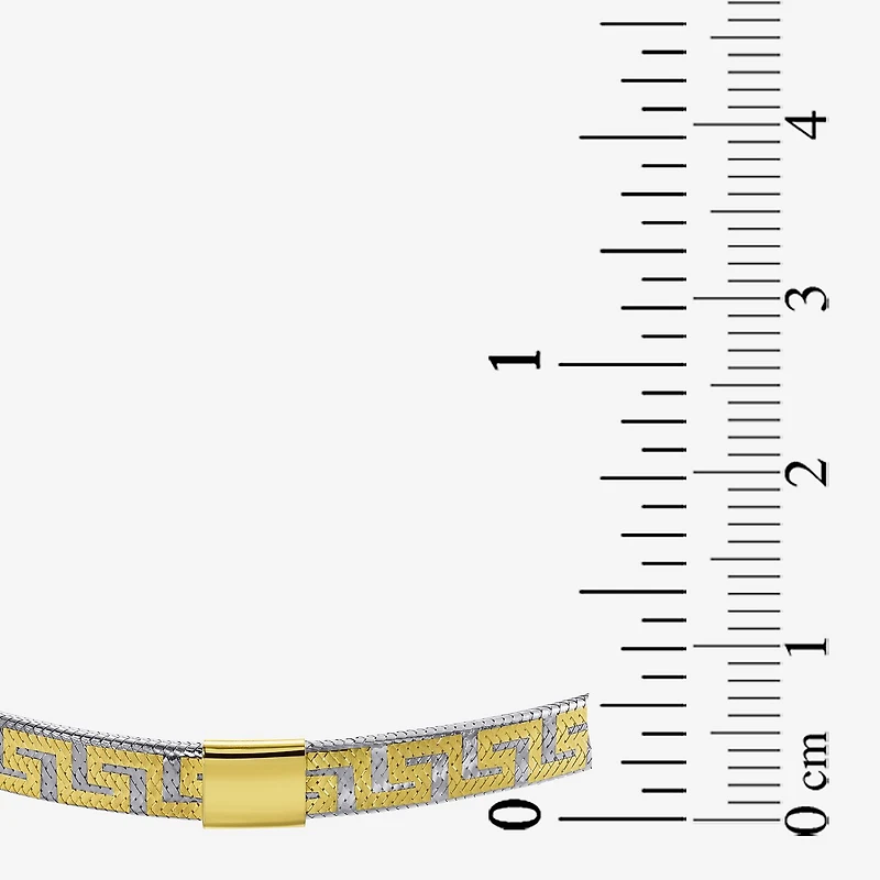 Made in Italy Womens 10K Two Tone Gold Stretch Bracelet