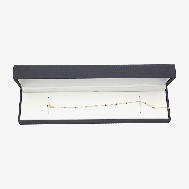 Womens 14K Tri-Color Gold 7.5 Inch Semisolid Cable Chain Bracelet
