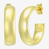 Womens 10K Gold 20mm Round Hoop Earrings
