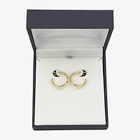 Womens 10K Gold 20mm Round Hoop Earrings