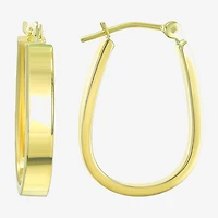 Womens 14K Gold 18mm Oval Hoop Earrings