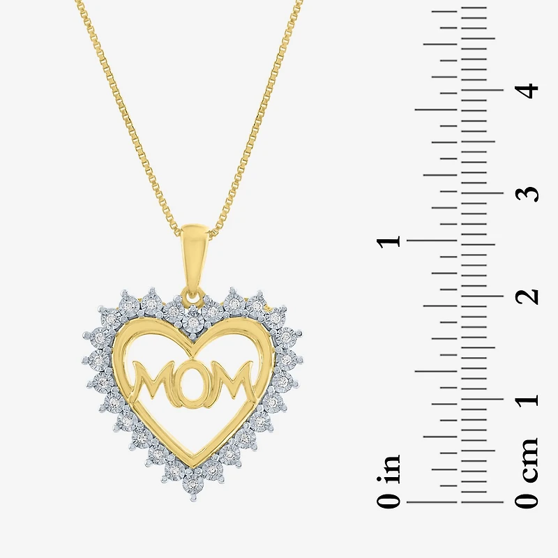 G-H / Si2-I1) Womens 1/ CT. T.W. Lab Grown White Diamond 14K Gold Over Silver Heart Inch Pendant Necklace