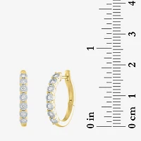 (G-H / I1-I2) Womens 1/4 CT. T.W. Lab Grown White Diamond Sterling Silver 20mm Hoop Earrings