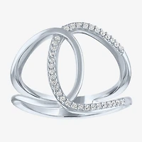Diamond Addiction (G-H / Si2-I1) Womens 1/10 CT. T.W. Lab Grown White Sterling Silver Cocktail Ring