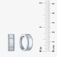 Diamond Addiction (G-H / I1-I2) Womens 1/10 CT. T.W. Lab Grown White Diamond Sterling Silver 18mm Hoop Earrings