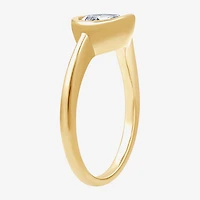 (G,Si1-Si2) Womens 1 CT. T.W. Lab Grown White Diamond 14K Gold Over Silver Pear Cocktail Ring