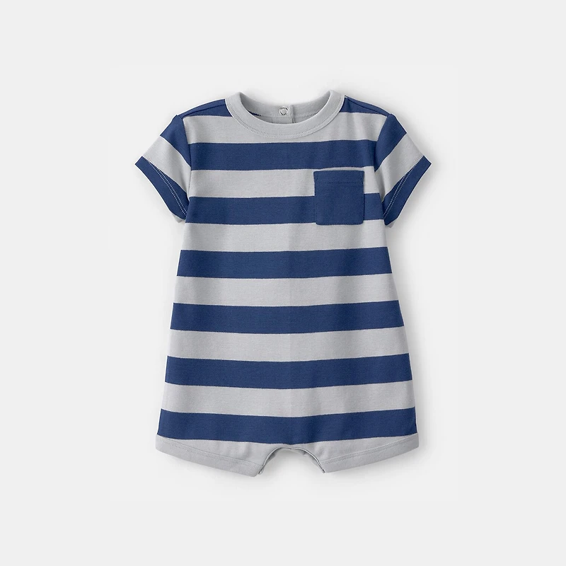 Carter's Baby Boys Short Sleeve Striped Romper