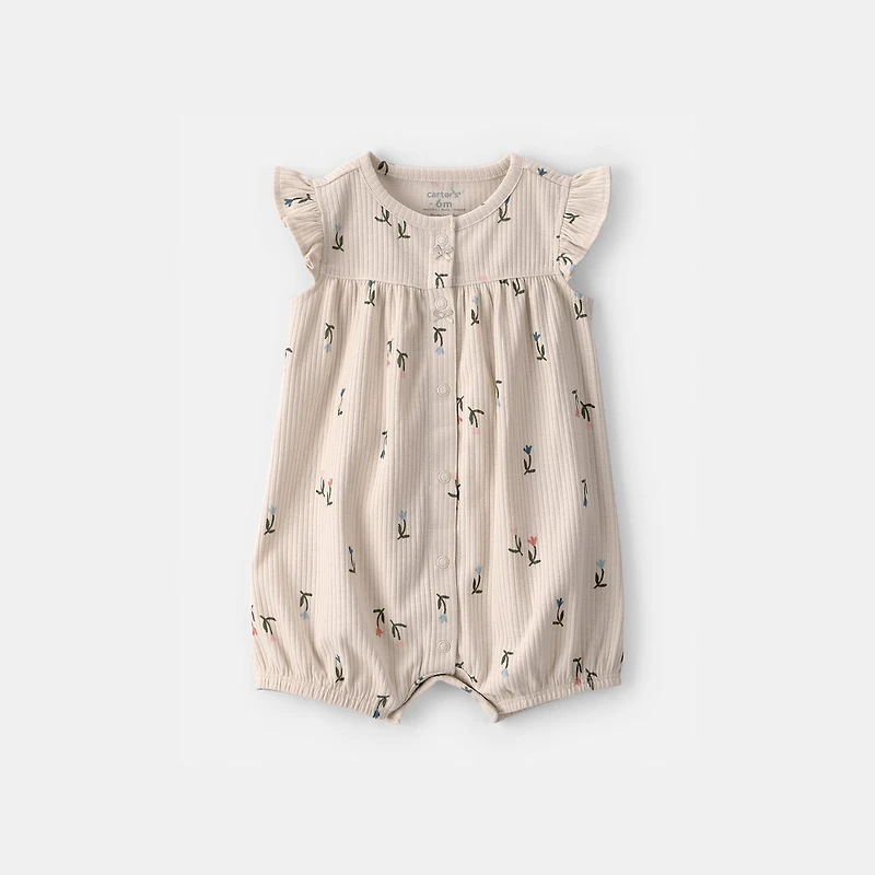 Carter's Baby Girls Short Sleeve Floral Romper
