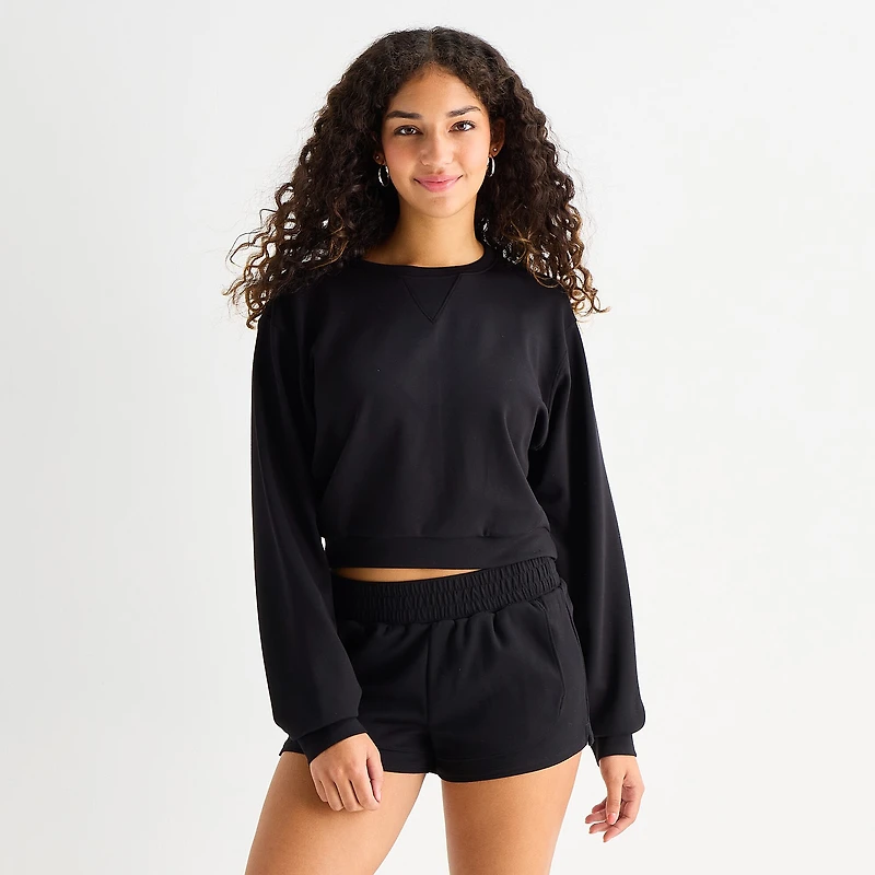 Arizona Womens Juniors Round Neck Long Sleeve Sweatshirt