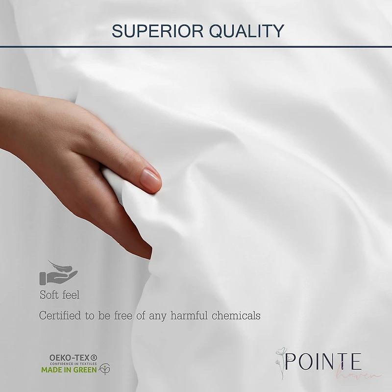 Pointehaven Long Staple Cotton Velvet Feel Sateen 3-pc. Duvet Cover Set