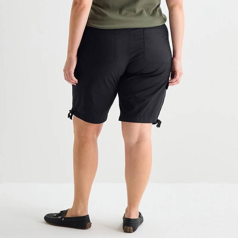 St. John's Bay Womens 11 1/2" Plus Cargo Bermuda Short
