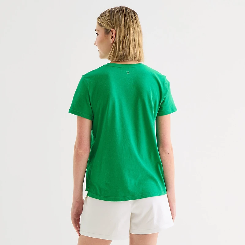 Xersion Womens Cotton Crew Neck Short Sleeve T-Shirt