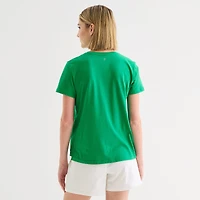 Xersion Womens Cotton Crew Neck Short Sleeve T-Shirt