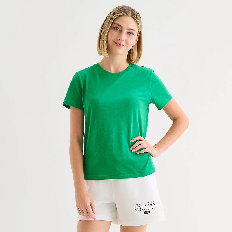 Xersion Womens Cotton Crew Neck Short Sleeve T-Shirt