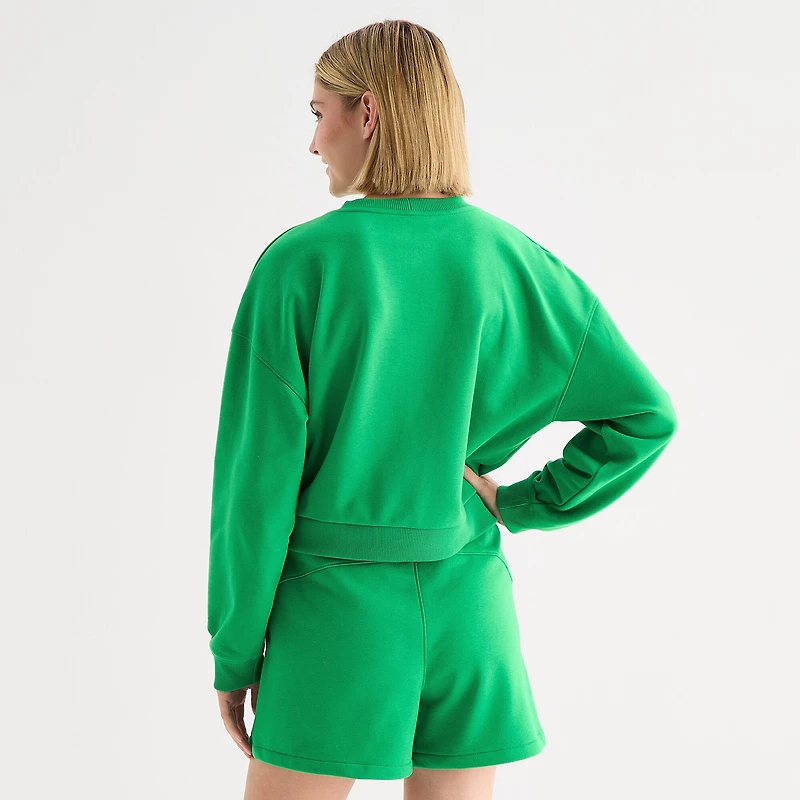 Xersion Womens French Terry Crew Neck Long Sleeve Sweatshirt