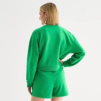 Xersion Womens French Terry Crew Neck Long Sleeve Sweatshirt
